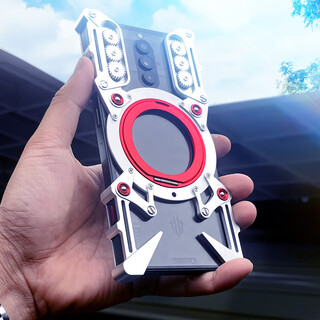 Suitable for red magic 10pro mechanical arm red magic 10pro+ mobile phone case with stand rotating stand red magic 9spro silver-red metal mechanical rotating stand red magic 10 pro+