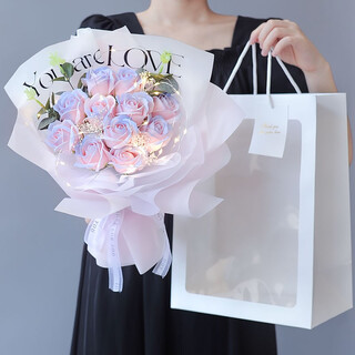 Spend time crushed ice blue rose dried bouquet immortal flower artificial flower for girlfriend to express love 214 valentine's day birthday gift 11 crushed ice pink roses + eucalyptus