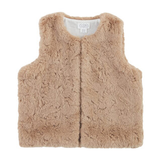 Mud pie girls fur vest tan 4-5 years