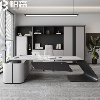 Painted boss desk and chair combination, president desk, light luxury, high-end writing desk, designer bugatti executive desk, size and color customization