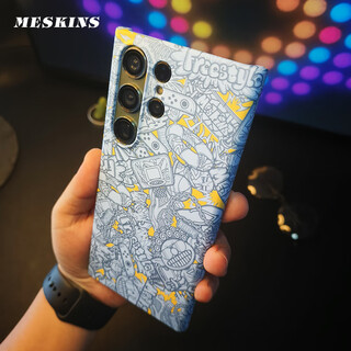 Meskins 3d crystal-plated skin feel shell, suitable for samsung mobile phone cases, trendy brand anti-fall half-pack hard shell lightweight protective cover s25ultra for men and women, new matte s24 anti-fall s23, slightly polished skin feel 3920 samsung s23 ultra