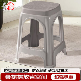 Anafor plastic stool household small bench shoe changing stool baby dining chair learning chair back chair hk5178 gray