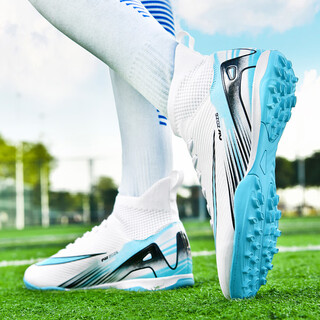 Cristiano ronaldo assassin 16 new high-top football shoes for male and female students tf broken nails youth ag long spike special training shoes mercurial 16-white-tf broken nails 43 socks + foot guards + backpack bag