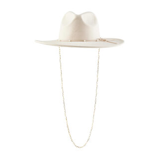 Mud pie women's chain fedora hat ivory, ivory, one size ivory one size