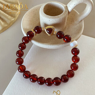 Jiadabao brazilian natural 7a grade orange-red garnet bracelet tourmaline bracelet ancient gold high-end gift woman stone lucky 14cm