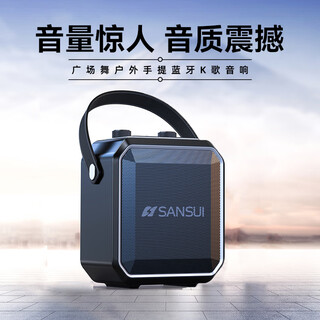 Sansui audio 2025 new power amplifier equipment all-in-one wireless bluetooth small household portable portable outdoor square dance bluetooth speaker subwoofer ktv sound card player flagship version wheat-free version portable karaoke audio set