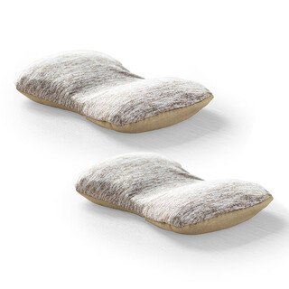 SANWA人体工学豆豆袋鼠标腕托2个装套装 双面触感手托护腕 亲肤棉布 骨棒型设计 左右手适用 办公游戏 可可棕 豆豆袋2个装