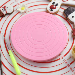 Wing fantasy 14cm round turntable decorating table rotating decorating mini turntable handmade diy cream glue baking tool 14cm decorating turntable - white