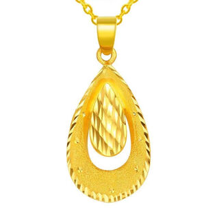 Oine gold pendant pure gold 999 phoenix tail pendant female gold water drop pendant light luxury trend gift girlfriend old lao fengxiang same style 0.05g