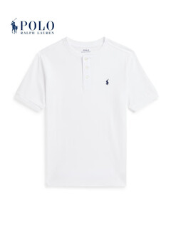 Polo ralph lauren boys' classic jersey cotton short-sleeved henley rl43135 100-white s (7)