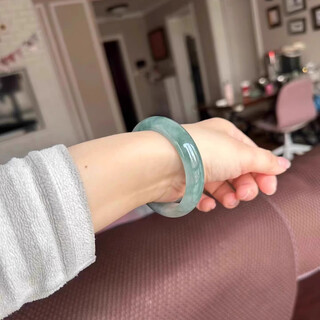 百年老鳳祥流风余韵缅甸高冰种飘花翡翠玉手镯子高端翡翠女款真玉 星枕画楼翡翠玉镯 62mm-63mm赠玉石吊坠+高端礼盒