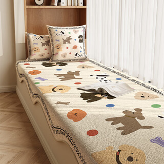 Meiruochenxi cartoon bay window mat 2025 new four-season window sill mat winter sitting mat master bedroom balcony mat bedside mat puppy fun collection-four-season bay window mat-unilateral wavy special-shaped 30cm*120cm customizable size