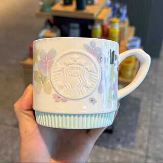 Starbucks (starbucks) tokyo limited sakura colorful mug high-looking cute coffee cup desktop water cup sakura colorful mug