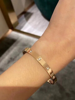 Oein18k real gold real diamond rose gold platinum gold wide and narrow version no diamond four diamonds six diamonds ten diamonds screw bracelet for men and women deposit