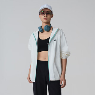 Le coq sportif french rooster 2025 summer men's and women's dopamine cycling jersey sun protection and water repellent sports jacket ivory white s