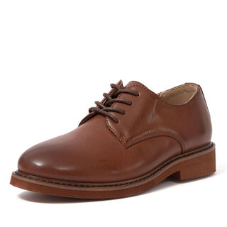 Deer stags boys' leather shoes college style round toe oxford shoes lightweight formal wear dark luggage 5.5 big kid