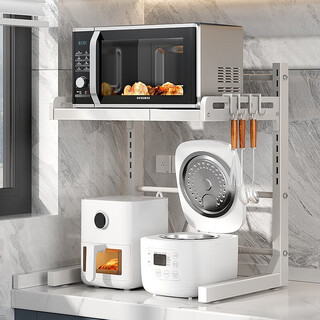 Mrs. kitchen microwave rice cooker storage rack countertop microwave rack telescopic oven storage rack electrical storage rack double-layer main rack* retractable 39-62cm