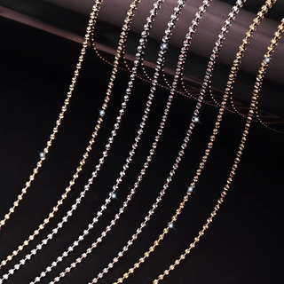 Chi xing 18k gold diamond chain necklace for women, italian craftsmanship au750 plain chain, sparkling chain, diamond chain, fine model for girlfriend, 18k gold, white gold, chain length about 45cm, gold weight about 5.5 grams (adjustable)