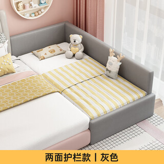 Vladimir solid wood bed boy baby crib with guardrails girl princess bed baby bedside bed widened spliced large bed double sided guardrails gray length 200 width 80 height 40
