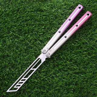 Kraken butterfly knife v3 practice knife unedged anti-slip one-piece aluminum handle titus butterfly folding knife static model kraken square head two-color purple white red white handle accessories
