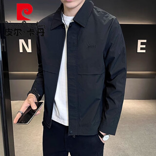 Pierre cardin high-end executive jacket men's spring and autumn 2025 new versatile business casual lapel top men's black xl 130-145jin jin equals 0.5 kg
