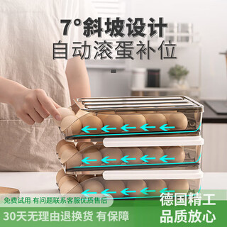 Dragon cave slide design refrigerator storage box egg crisper egg tray anti-fall large household egg storage artifact 54 pieces #three-layer slide type (recommended) thickened protection