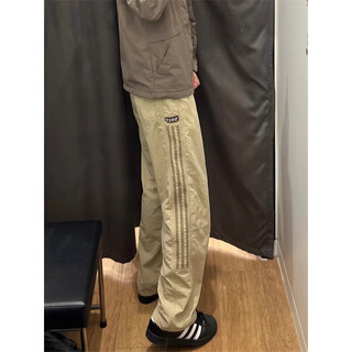 Poum men's 2025 new american striped casual pants men's loose and versatile slim mesh autumn and winter breathable pants men's sdpfs-d60 khaki xl weight 120-140 jin jin equals 0.5 kg the size is too small. it is recommended to take a larger size