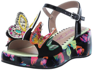 Betsey johnson girls lotty sandals black butterfly 5 big kids
