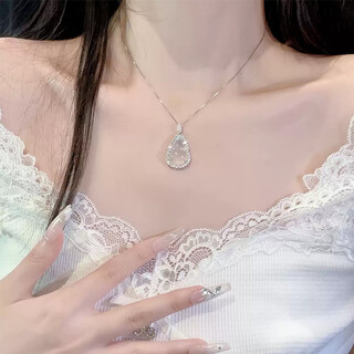 Idel's fulu chalcedony gourd necklace sterling silver pendant silver clavicle chain neck chain practical birthday gift for wife and girlfriend 925 silver fulu chalcedony necklace l2563