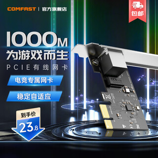 COMFAST千兆免驱游戏电竞网卡台式机PCIE千兆网卡以太网卡自适应千兆网口内置有线网卡 CF-P10 【千兆电竞网卡】稳定为游戏而生