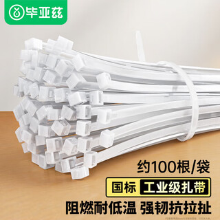 Biaz self-locking nylon cable tie small size 2.5*100mm computer host installation gardening cable management cable binding white cable tie holder tightener 100 pieces