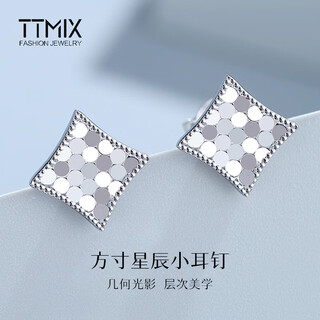 Ttmix fashion platinum earrings women's platinum earrings pt950 platinum earrings round honeycomb platinum earrings 3.1-3.3g