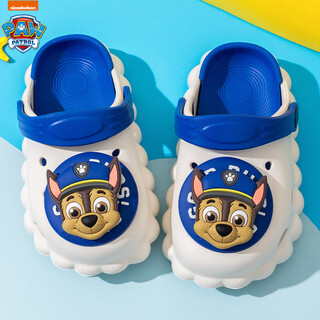 PAW PATROL汪汪队男童夏季新款防滑拖鞋儿童洞洞鞋女孩卡通软底中小童凉拖鞋 深蓝色 阿奇4268 15 内长cm 适合23/24码