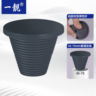 A beautiful sewer pipe plug pvc pipe sewer plug cover floor drain plug solid sealing ring basin pipe plug suitable for 45-75mm hole gray plug