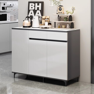 Yijiamu light luxury sideboard cupboard living room wall storage cabinet multi-functional storage cabinet modern simple tea cabinet wine cabinet luxury widened three doors and two drawers 90*40*88cm self-assembled