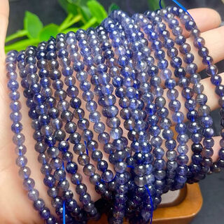 Ally natural transparent cordierite three-circle bracelet blue crystal tanzanite beads blue crystal blue crystal bracelet gift 5mm3 circle