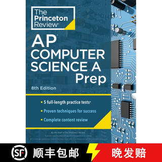3-4 weeks princeton review ap computer science a prep, 8th edition 5 practice tests + complete conten~