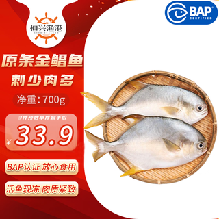 Hengxing food whole golden pomfret 700g/2 packs in total bap certified seafood fresh deep sea fish hot pot ingredients