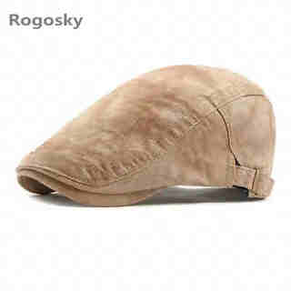 Rogosky counter trendy brand beret women's spring and summer new tie-dyed cotton british retro peaked cap casual sun protection forward cap leather pink one size fits all (55-59cm)