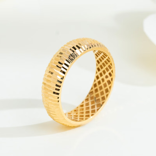 Yadige dragon scale ring yellow 18k gold laser flash women's ring plain gold gold ring fashionable and attractive new handmade jewelry 12# (approximately 1.7-2 grams)