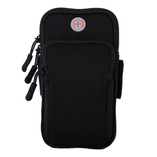 Outdoor sports arm bag mobile phone arm strap running wrist bag waterproof arm bag 7-inch cycling mobile phone arm bag manufacturer diving material arm bag - black large size 4-6.5 inches universal