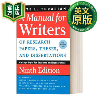 芝加哥写作指南系列 英文原版 A Manual for Writers of Research Papers,Theses,and Dissertations 芝加哥大学论文写作指南第9版 英文版