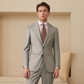 Guillaume de mons vbc fabric aojia suit business formal suit men's suit high-end all-wool wedding suit oatmeal gray single top 50