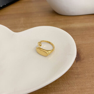 Dl 1998 18k plated ring european and american style light luxury titanium steel plated 18k gold color-preserving opening for women metal versatile in a gold (half opening can be fine-tuned) opening adjustable