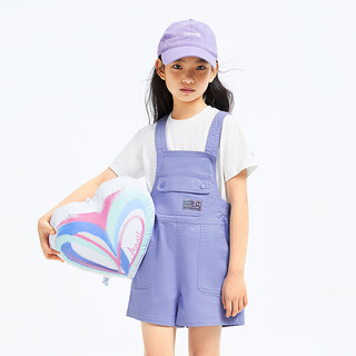 Annale annai children's clothing girls overalls 2025 summer new casual fashion loose purple trendy elastic shorts