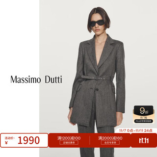 Massimo dutti autumn and winter new product 2025 women's light mature temperament ol capable commuting style belted suit jacket 06055902 gray xs (34) (cn 165/80a)