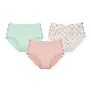 Little blue elephant vitality little tornado children's perspiration-wicking underwear girls briefs 7a antibacterial breathable non-clamping pp green + pink + checkerboard (girls) 3 pairs 110