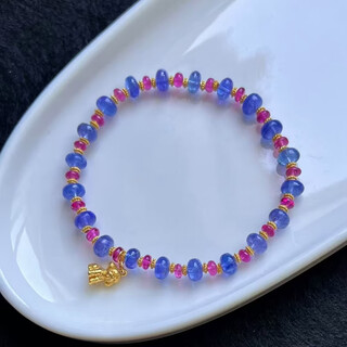 Feiyu natural tourmaline tanzanite bead bracelet 18k gold spacer original design spot lubricated full bracelet transparent