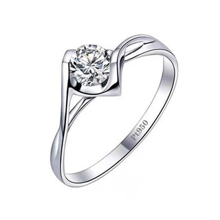 Bzks999 sterling silver ring women's open four-leaf clover pure silver ring platinum angel kiss ring alive + certificate + gift box 2 carats