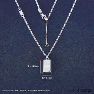 Love thoughts pt950 hollow gold bar pendant necklace platinum small gold brick adjustable chain set for valentine's day gift platinum hollow gold brick necklace about 5.57g